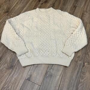 VTG Unbranded Fisherman Cable Knit Sweater Wool Men’s Small